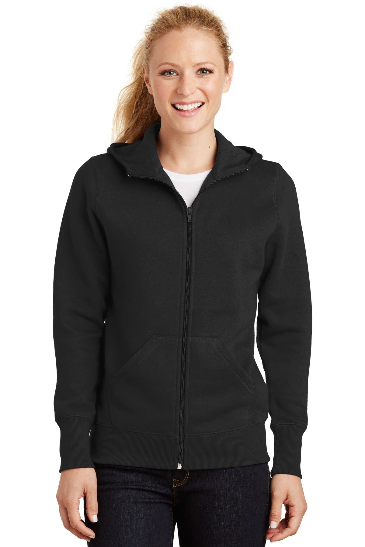 Sport-Tek Women's Full-Zip Hooded Fleece Jacket Womens Apparel Jackets & Vests