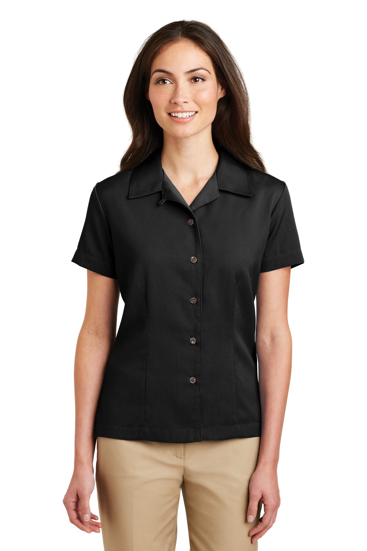 Port Authority Ladies Easy Care Camp Shirt. L535 Womens Apparel Shirts & Tops