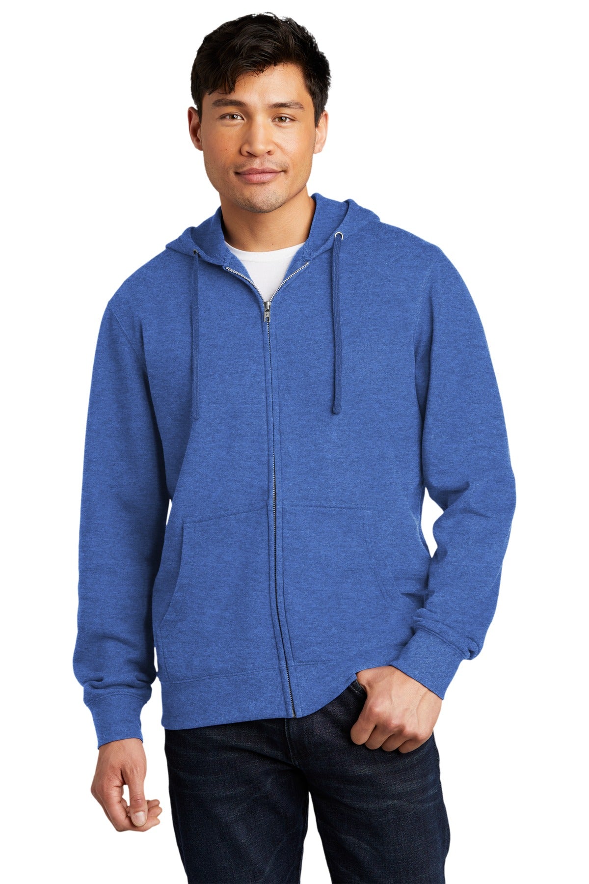 District Men's V.I.T.Fleece Full-Zip Hoodie DT6102 1 of 2 Mens Apparel Sweatshirts & Fleece