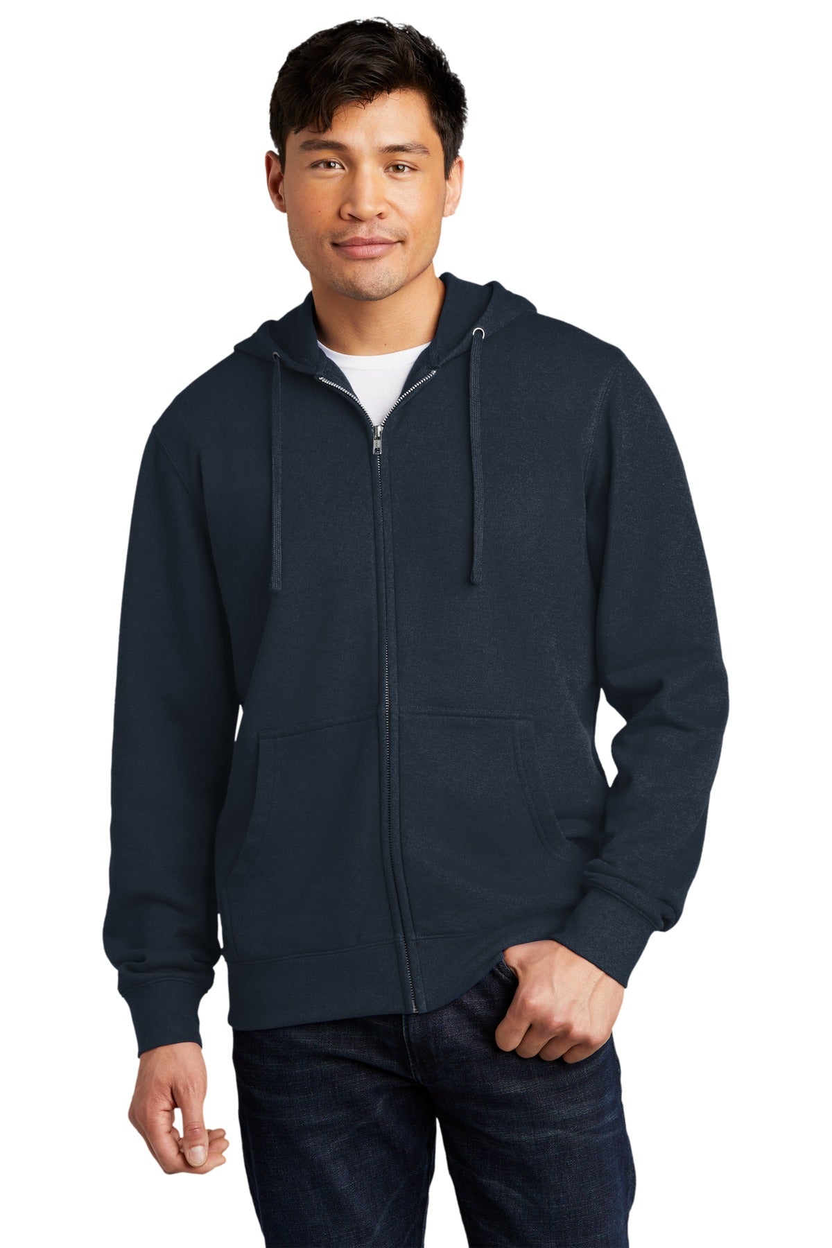 District Men's V.I.T.Fleece Full-Zip Hoodie DT6102 1 of 2 Mens Apparel Sweatshirts & Fleece