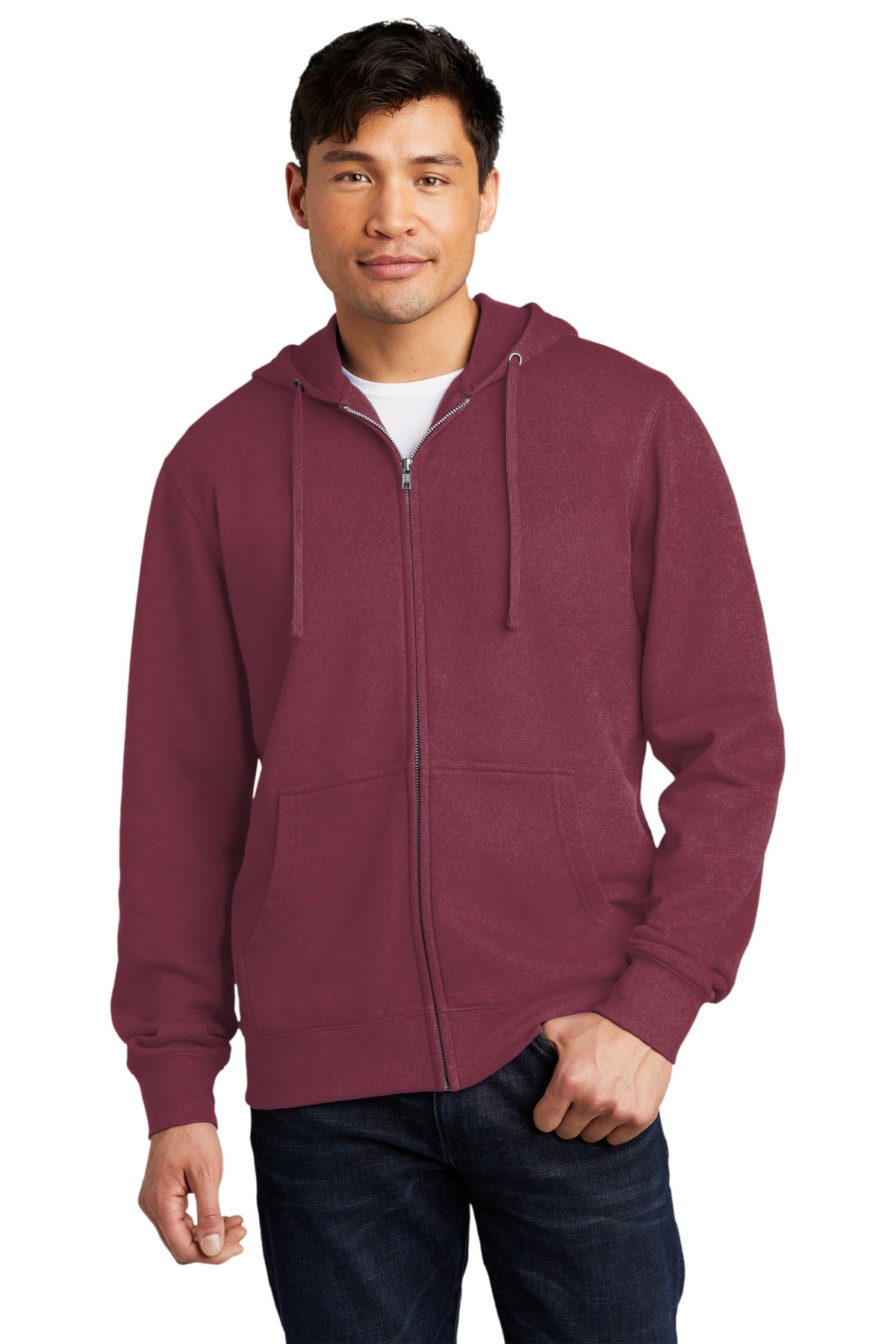 District Men's V.I.T.Fleece Full-Zip Hoodie DT6102 1 of 2 Mens Apparel Sweatshirts & Fleece