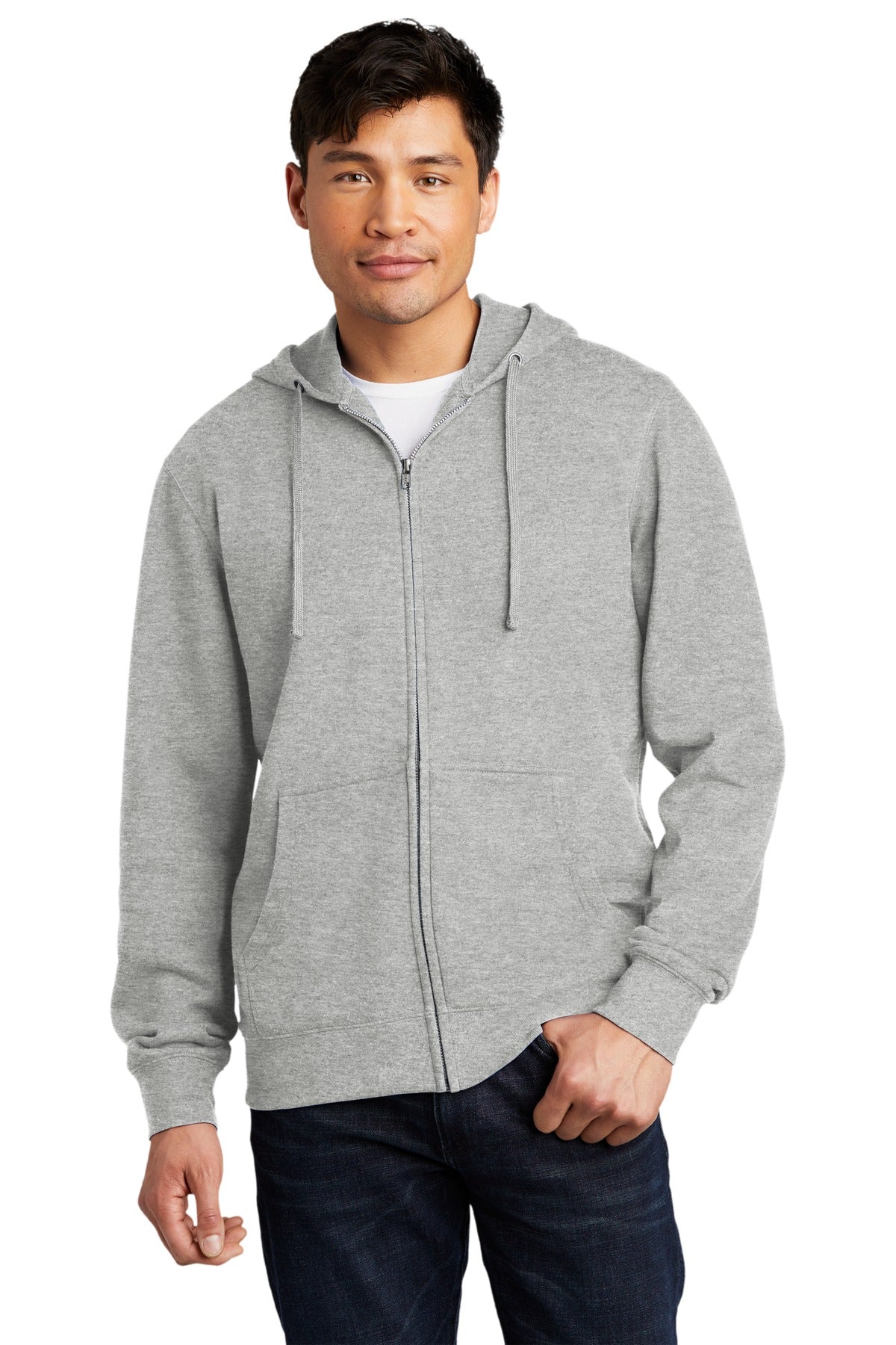 District Men's V.I.T.Fleece Full-Zip Hoodie DT6102 1 of 2 Mens Apparel Sweatshirts & Fleece