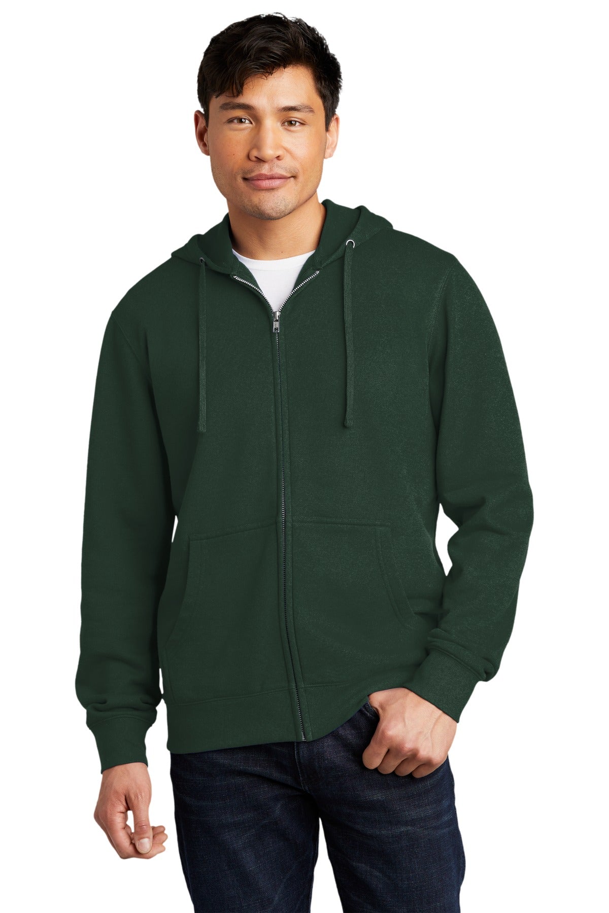 District Men's V.I.T.Fleece Full-Zip Hoodie DT6102 1 of 2 Mens Apparel Sweatshirts & Fleece