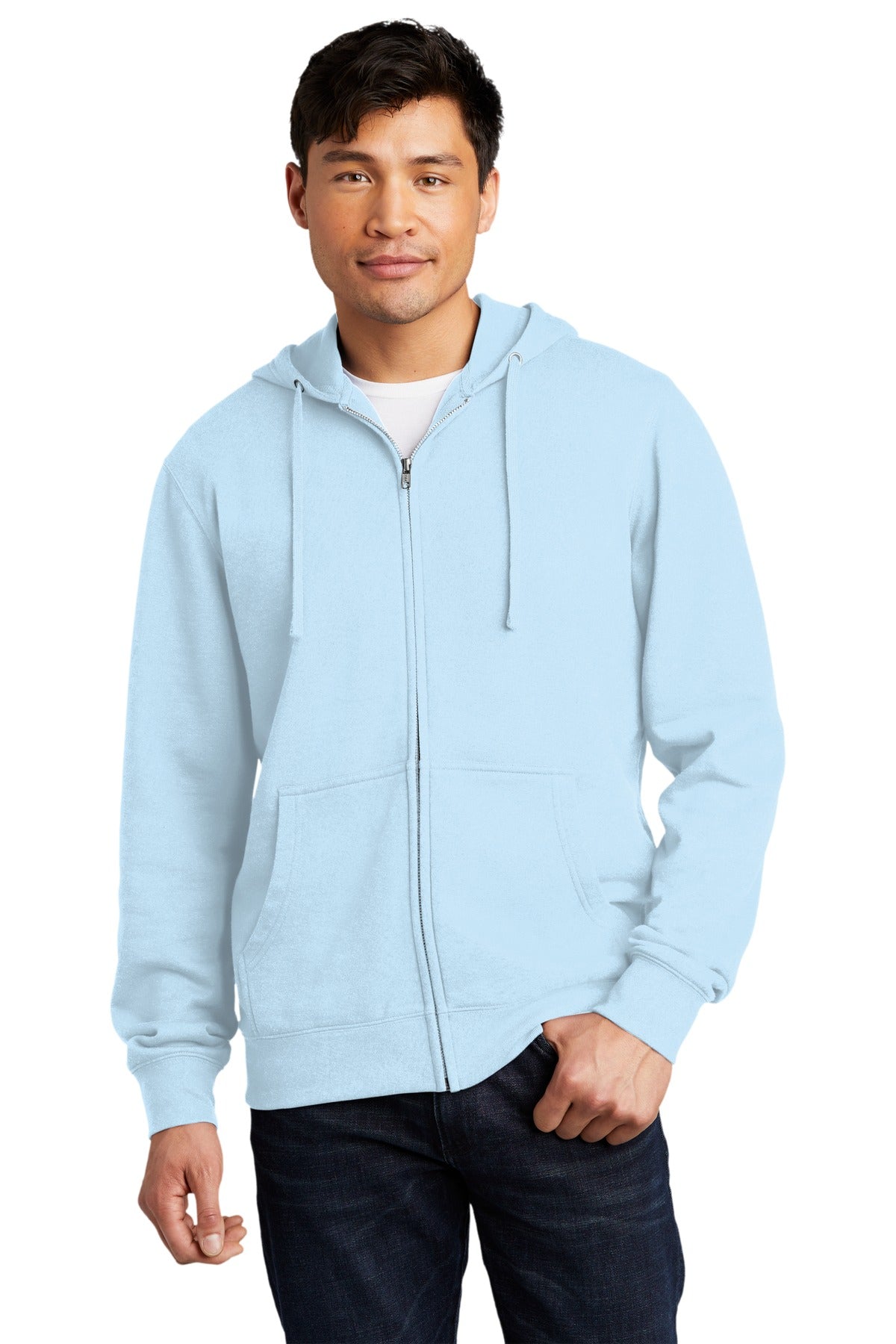 District Men's V.I.T.Fleece Full-Zip Hoodie DT6102 1 of 2 Mens Apparel Sweatshirts & Fleece