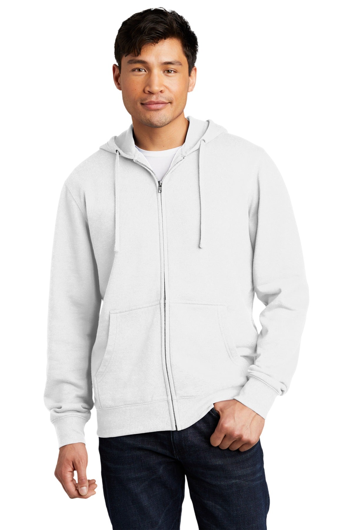 District Men's V.I.T.Fleece Full-Zip Hoodie DT6102 1 of 2 Mens Apparel Sweatshirts & Fleece