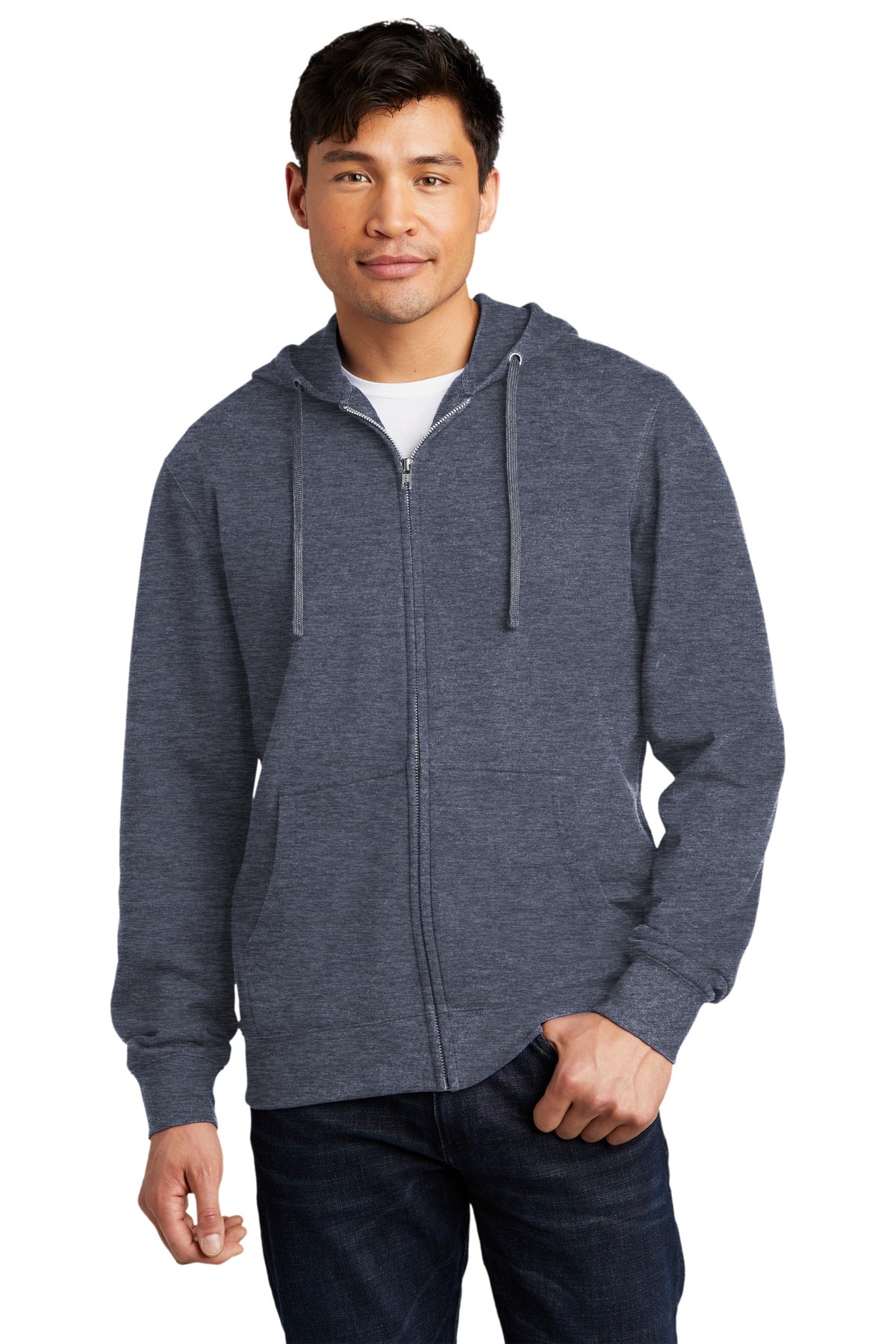 District Men's V.I.T.Fleece Full-Zip Hoodie DT6102 1 of 2 Mens Apparel Sweatshirts & Fleece