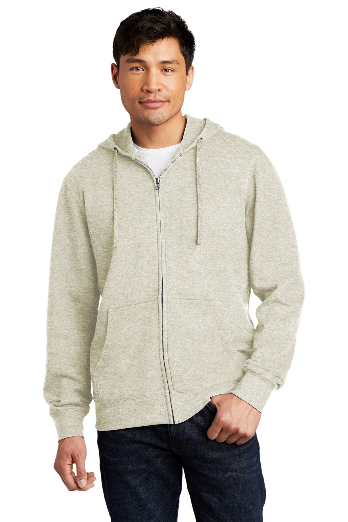 District Men's V.I.T.Fleece Full-Zip Hoodie DT6102 1 of 2 Mens Apparel Sweatshirts & Fleece