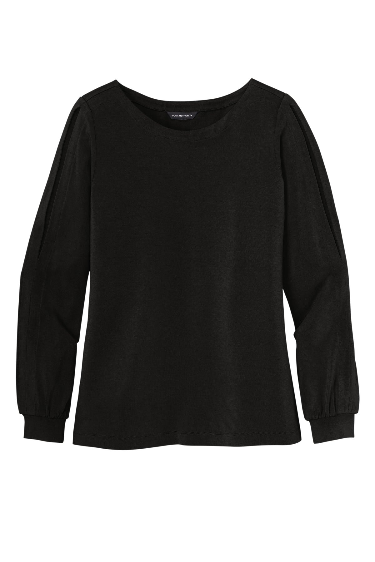 Port Authority Ladies Luxe Knit Jewel Neck Top. LK5600 Womens Apparel Shirts & Tops