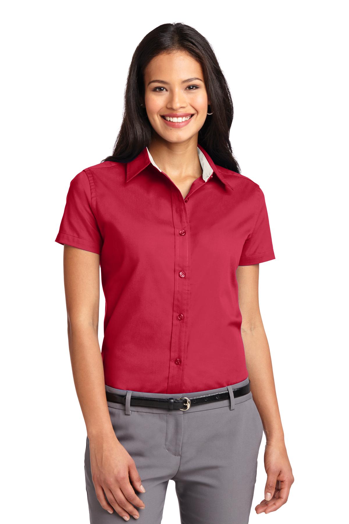 Port Authority Women's Short Sleeve Easy Care Shirt. L508 2 of 3 Womens Apparel Shirts & Tops