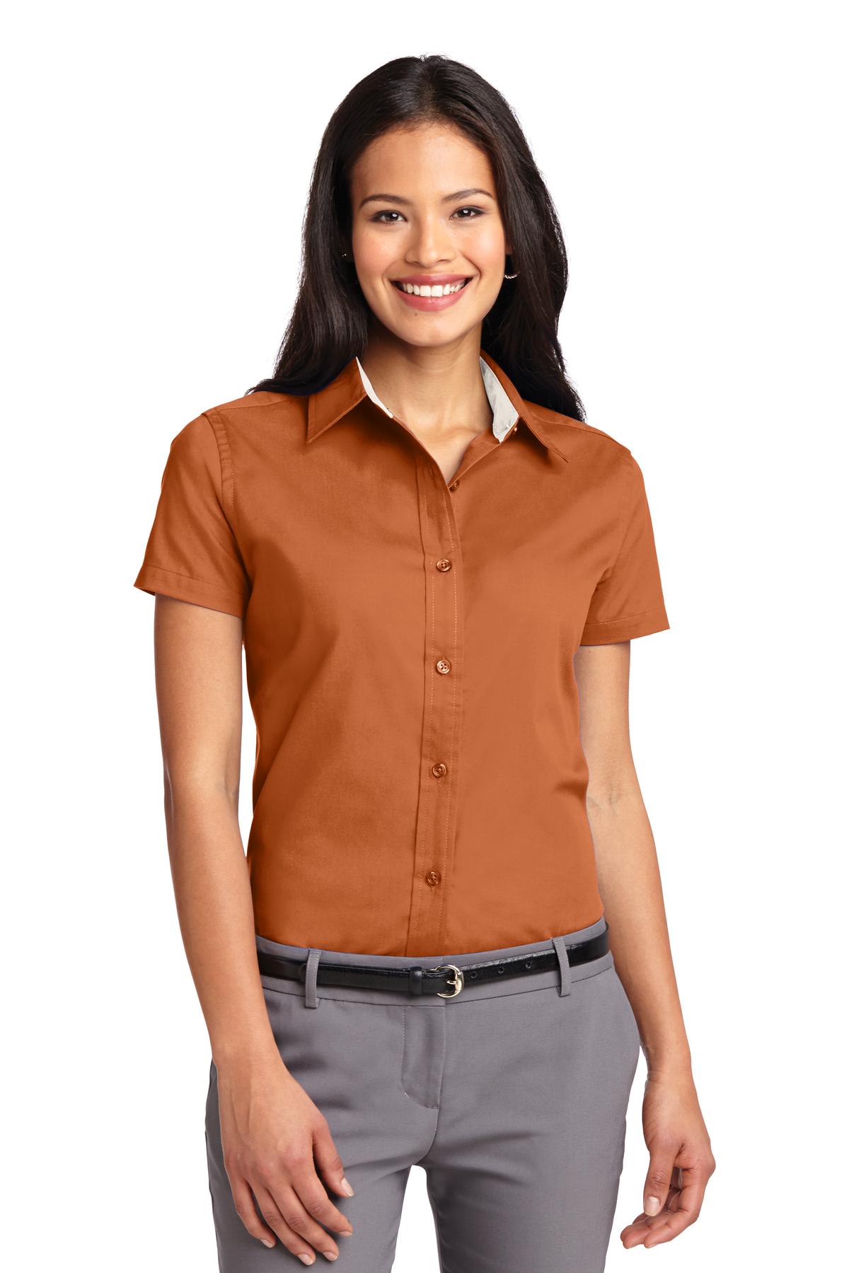 Port Authority Women's Short Sleeve Easy Care Shirt. L508 2 of 3 Womens Apparel Shirts & Tops