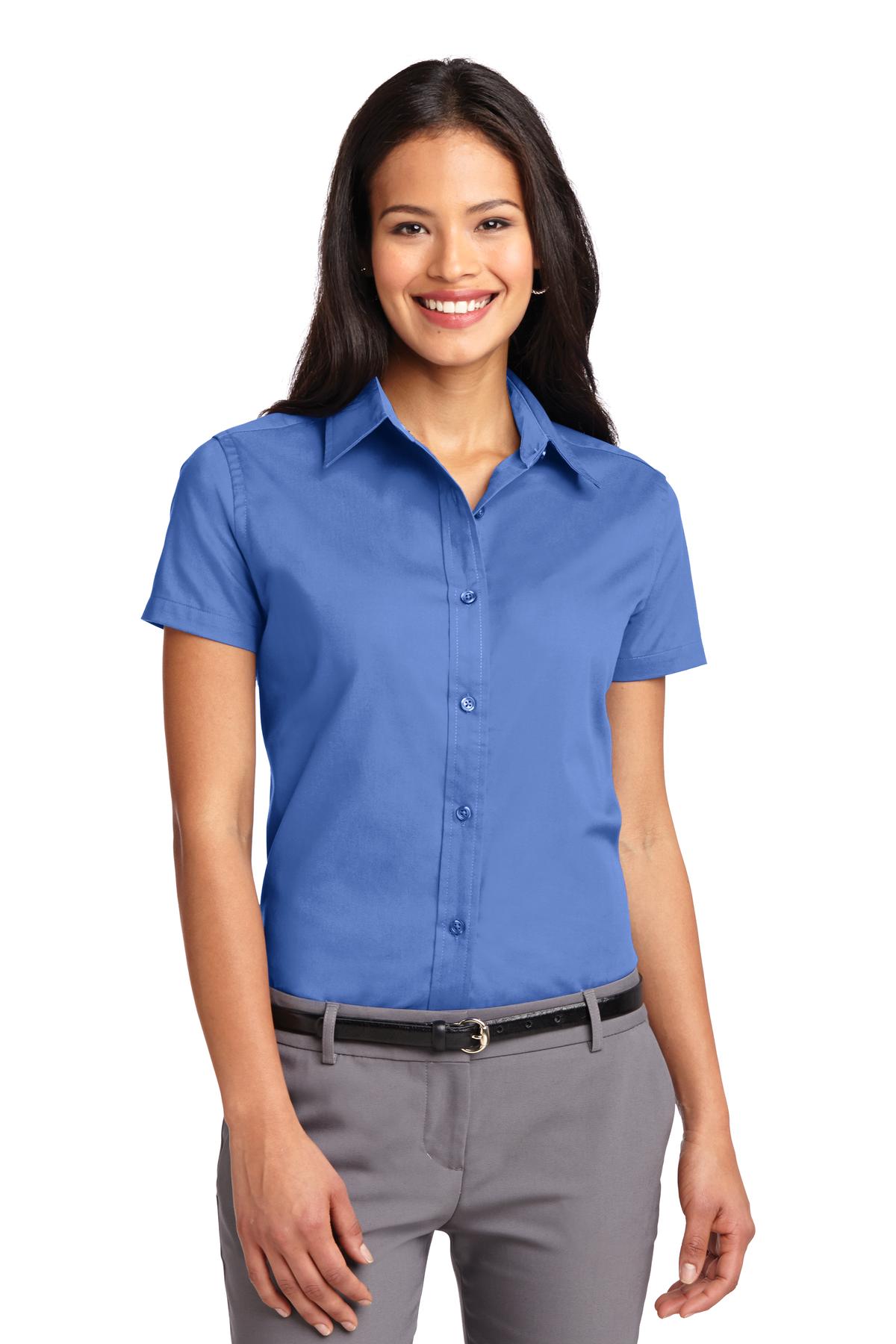 Port Authority Women's Short Sleeve Easy Care Shirt. L508 2 of 3 Womens Apparel Shirts & Tops