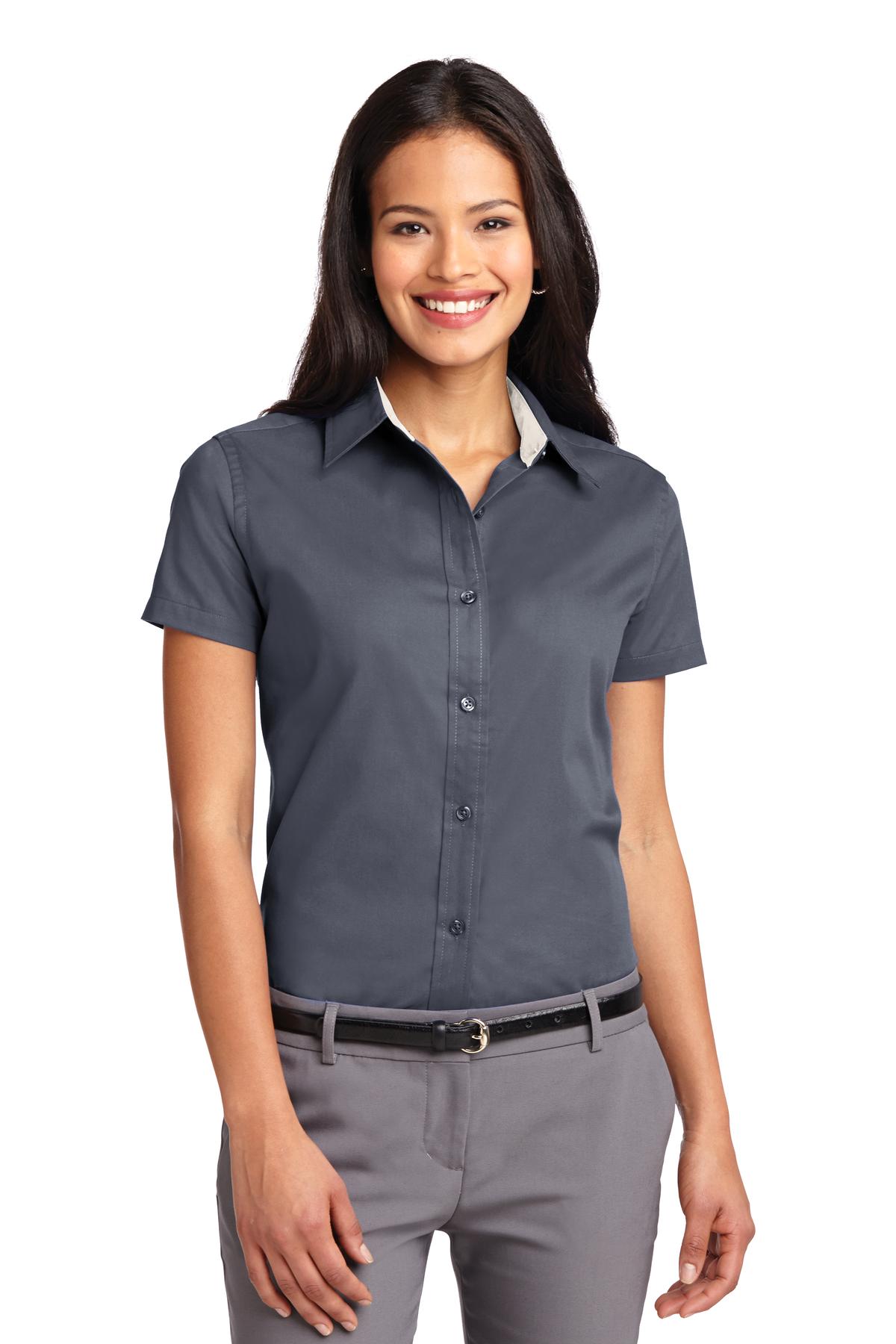Port Authority Ladies Short Sleeve Easy Care Shirt. L508 3 of 3 Womens Apparel Shirts & Tops