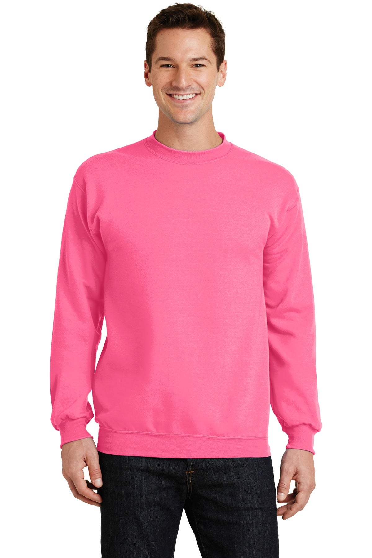 Port & Company Men's Core Fleece Crewneck Sweatshirt. PC78 1of2 Mens Apparel Sweatshirts & Fleece