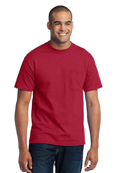Port & Company Men's Core Blend Pocket Tee. PC55P Mens Apparel Shirts & Tops