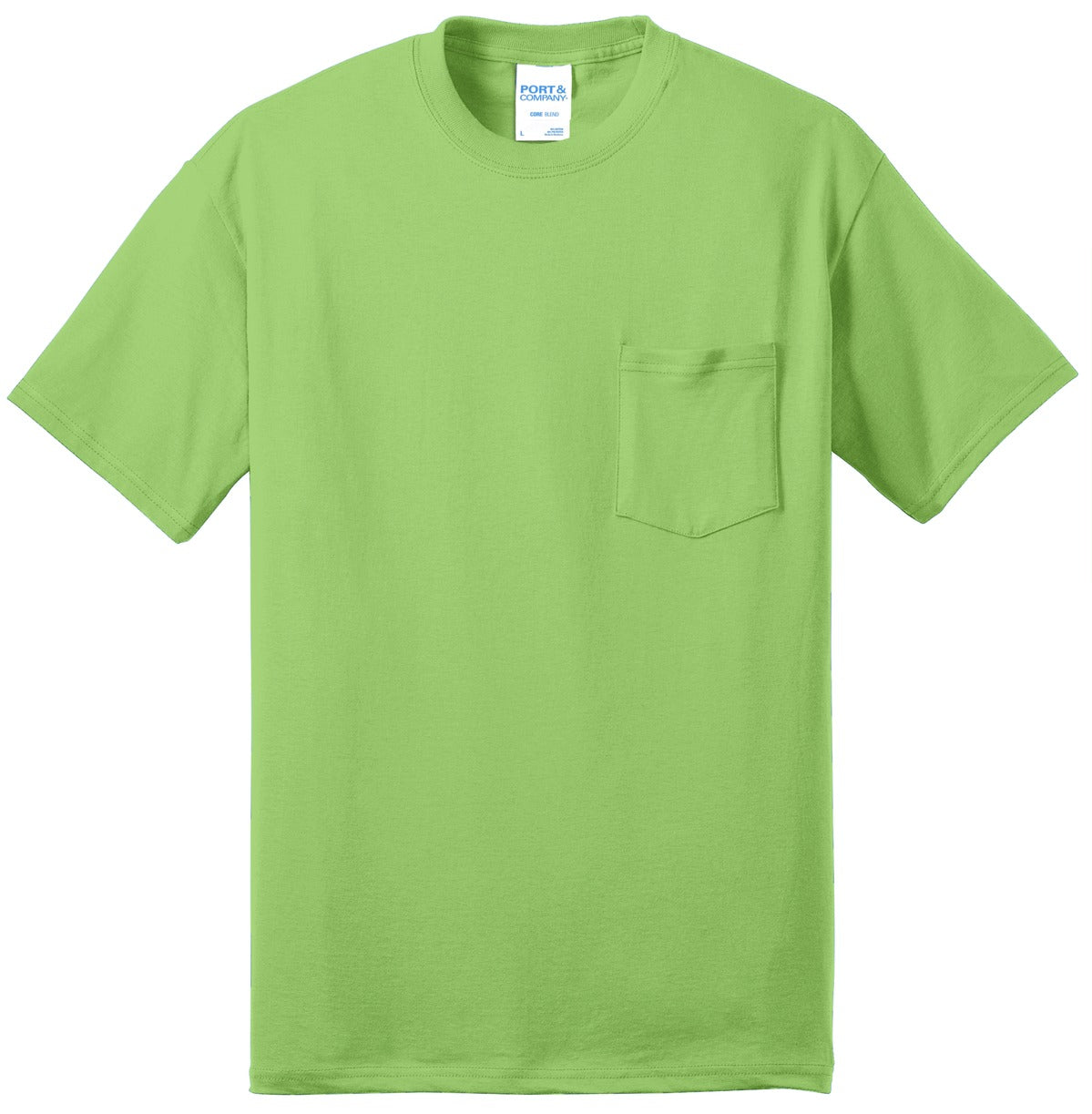 Port & Company Men's Core Blend Pocket Tee. PC55P Mens Apparel Shirts & Tops