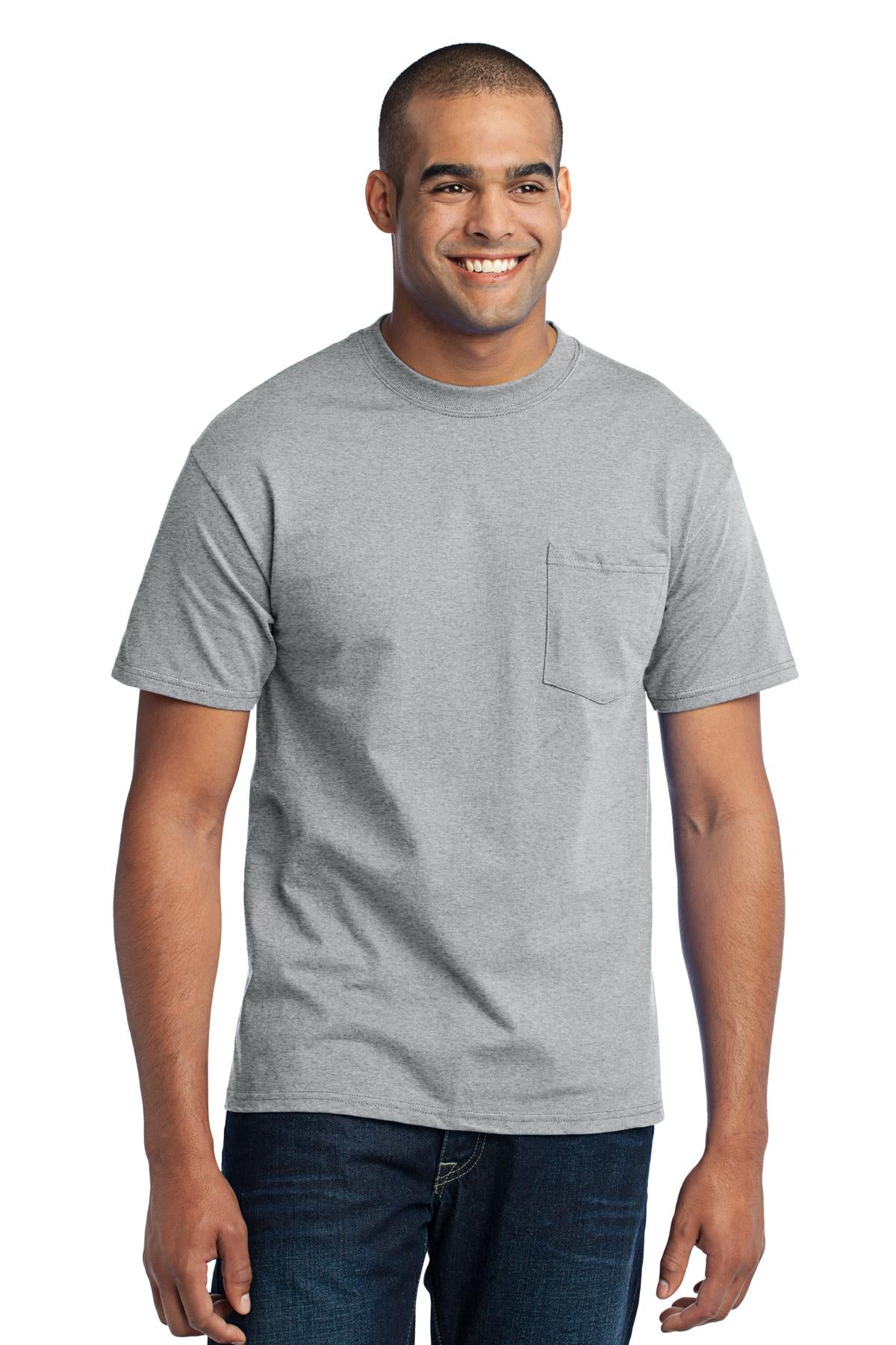 Port & Company Men's Core Blend Pocket Tee. PC55P Mens Apparel Shirts & Tops