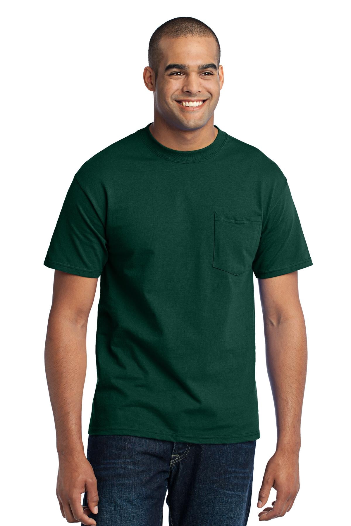 Port & Company Men's Core Blend Pocket Tee. PC55P Mens Apparel Shirts & Tops