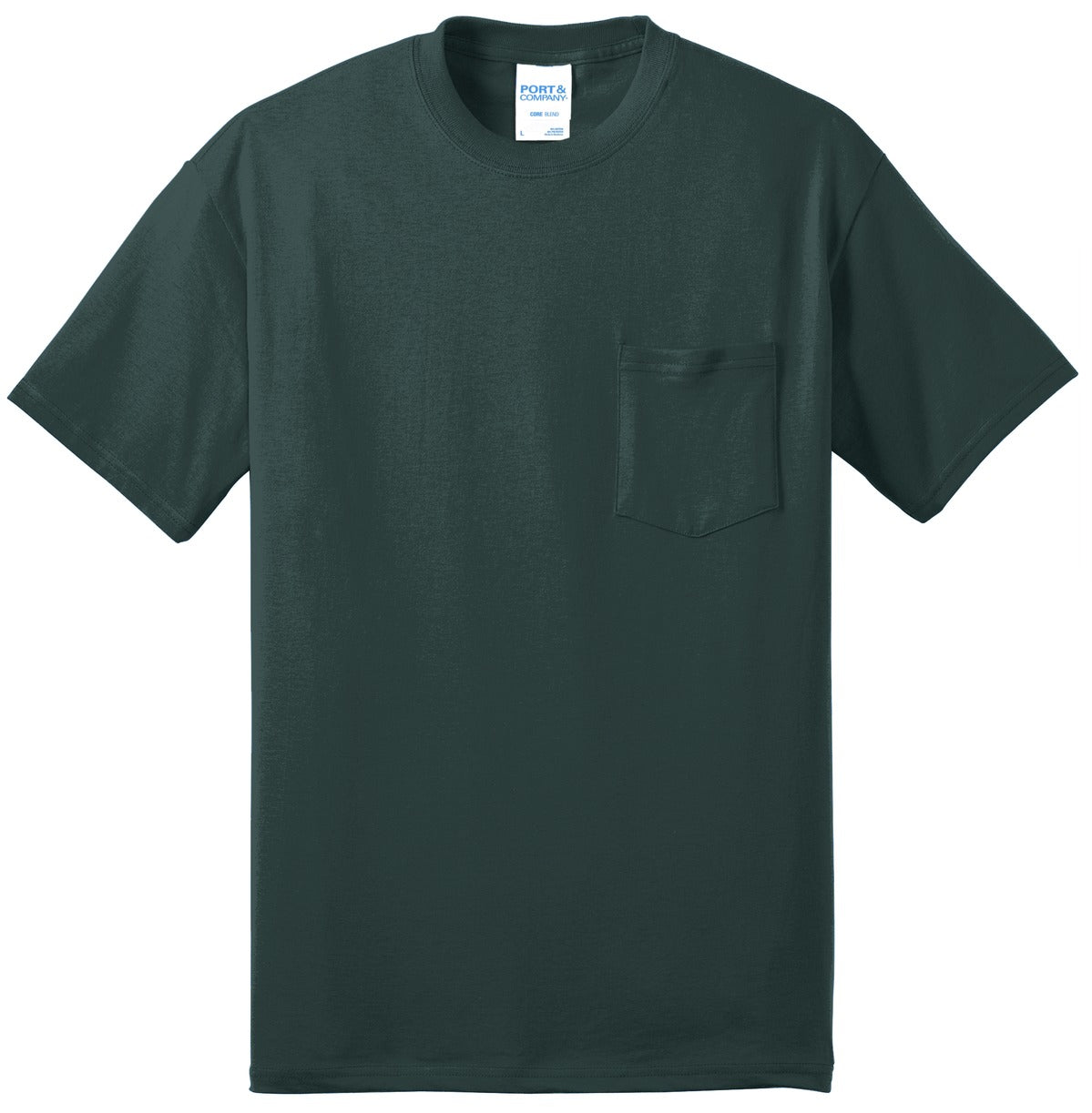 Port & Company Men's Core Blend Pocket Tee. PC55P Mens Apparel Shirts & Tops
