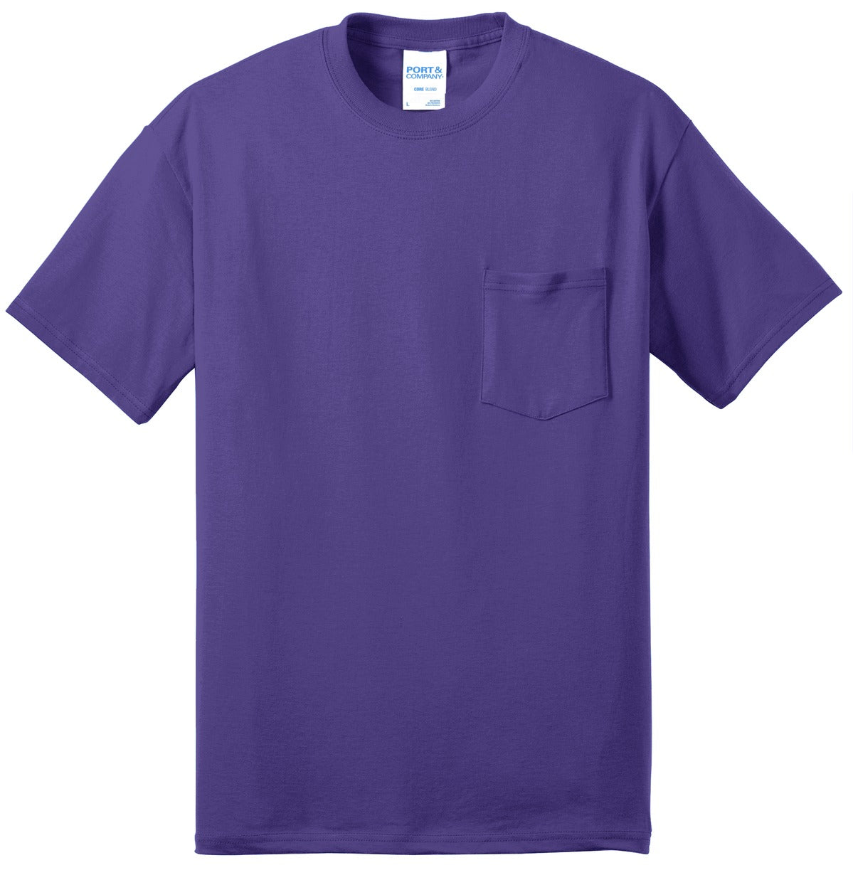 Port & Company Men's Core Blend Pocket Tee. PC55P Mens Apparel Shirts & Tops