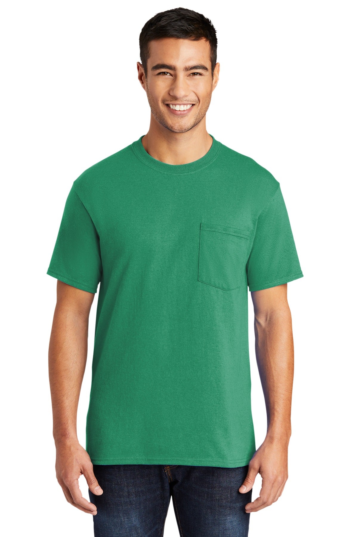 Port & Company Men's Core Blend Pocket Tee. PC55P Mens Apparel Shirts & Tops