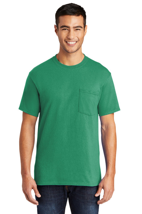 Port & Company Men's Core Blend Pocket Tee. PC55P Mens Apparel Shirts & Tops