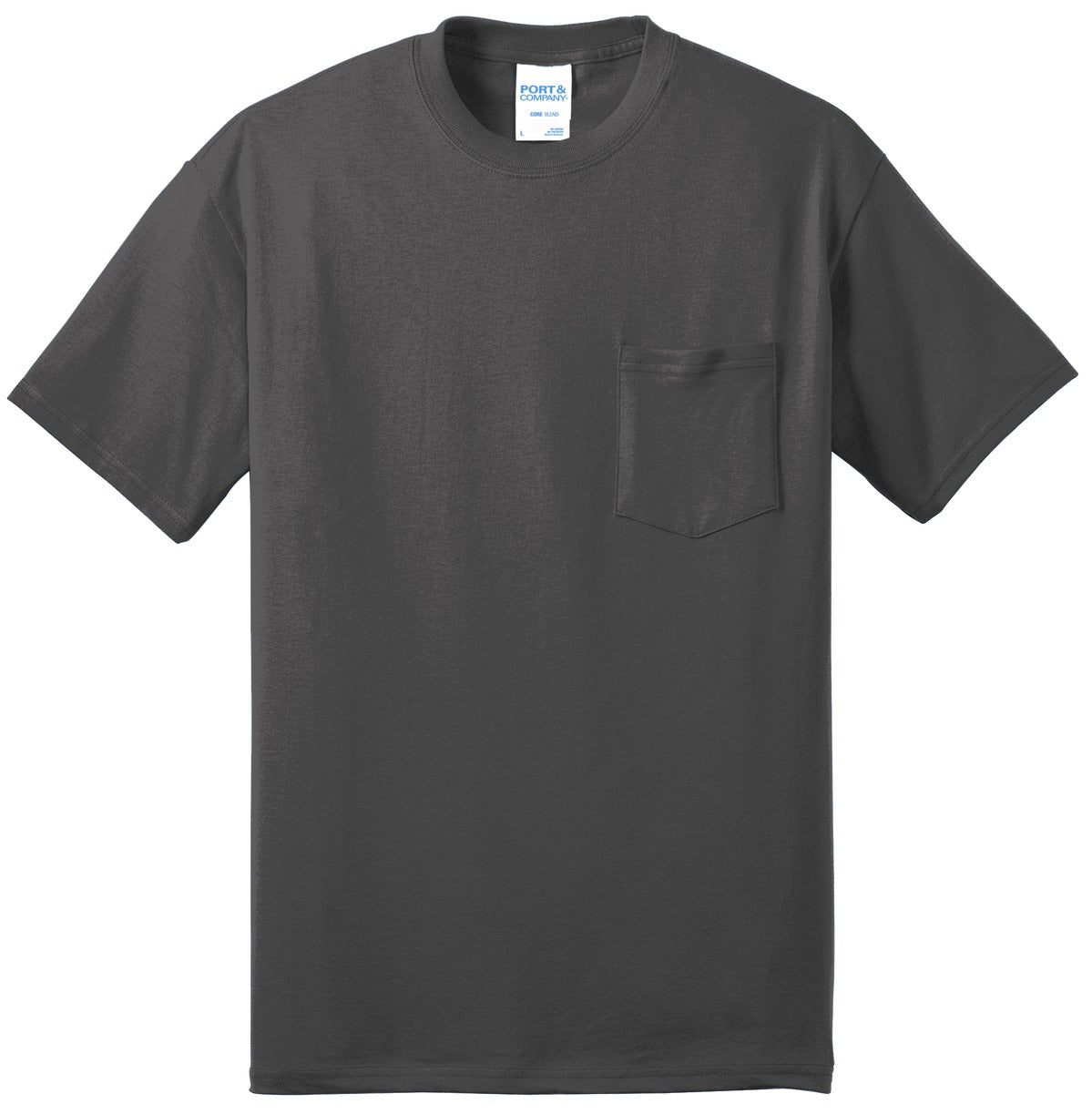 Port & Company Men's Core Blend Pocket Tee. PC55P Mens Apparel Shirts & Tops