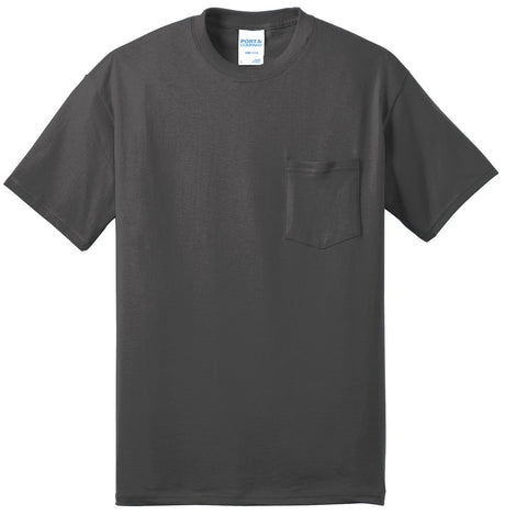 Port & Company Men's Core Blend Pocket Tee. PC55P Mens Apparel Shirts & Tops