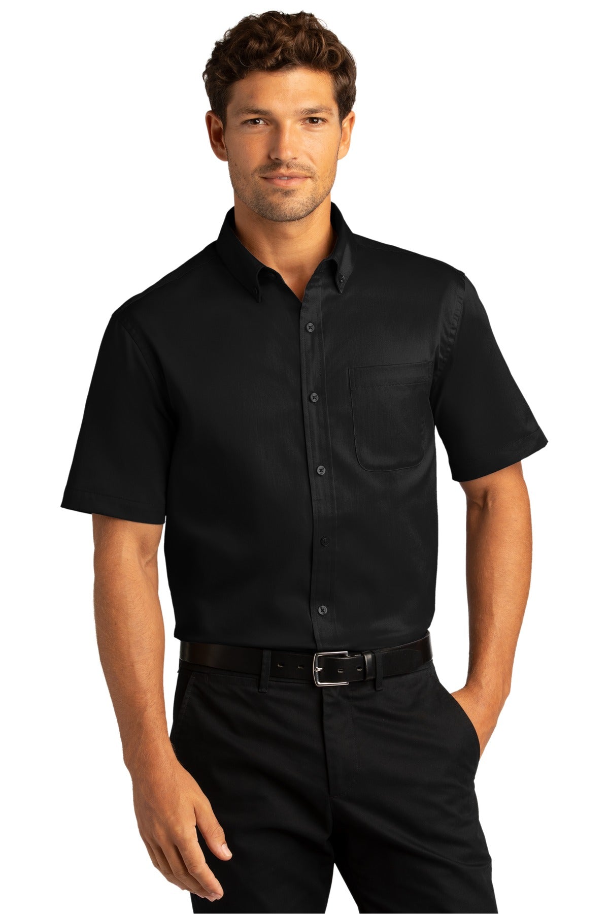 Port Authority Men's Short Sleeve SuperPro React Twill Shirt W809 Mens Apparel Shirts & Tops