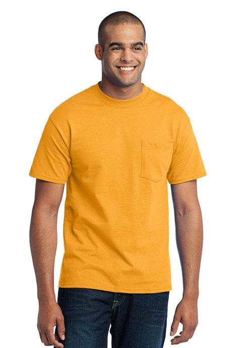 Port & Company Men's Core Blend Pocket Tee. PC55P Mens Apparel Shirts & Tops