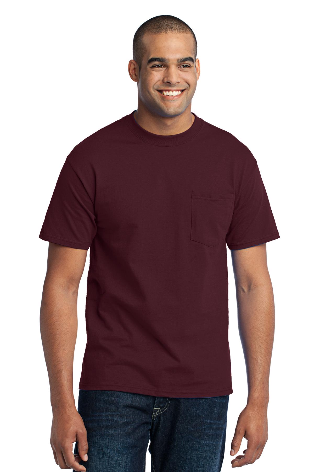 Port & Company Men's Core Blend Pocket Tee. PC55P Mens Apparel Shirts & Tops