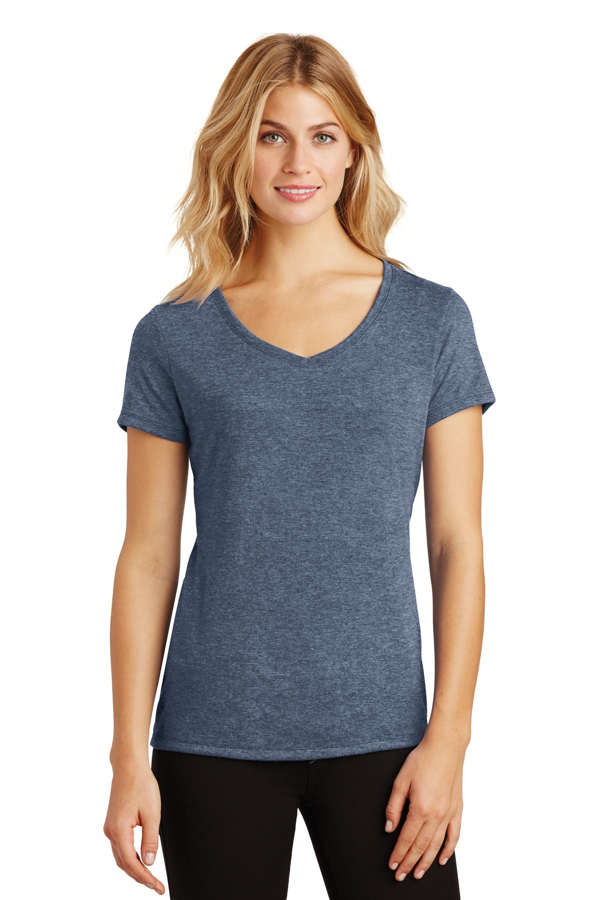 District Women's Perfect Tri V-Neck Tee. DM1350L 1of2 Womens Apparel Shirts & Tops