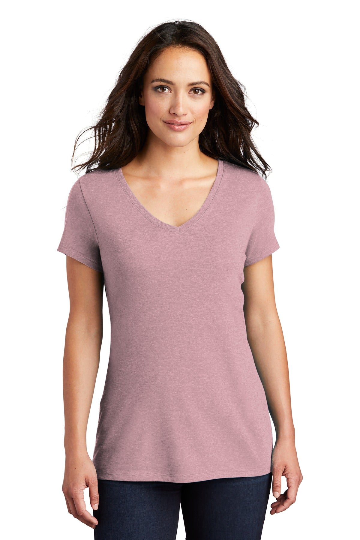 District Women's Perfect Tri V-Neck Tee. DM1350L Womens Apparel Shirts & Tops