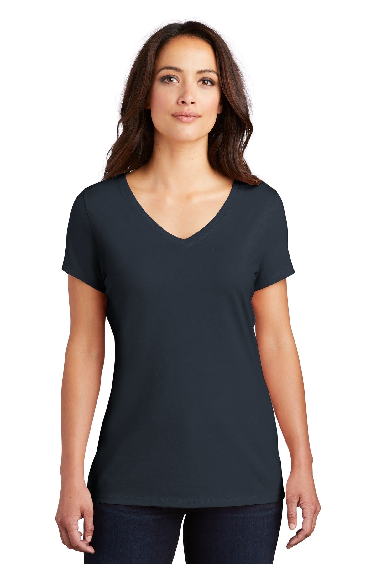 District Women's Perfect Tri V-Neck Tee. DM1350L Womens Apparel Shirts & Tops