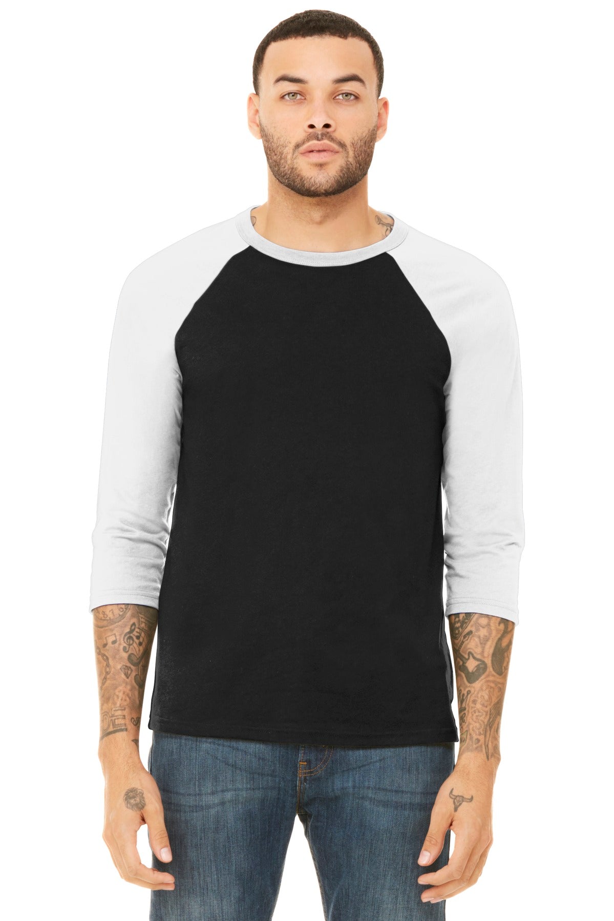 BELLA+CANVAS Men's 3/4-Sleeve Baseball Tee. BC3200 Mens Apparel Shirts & Tops