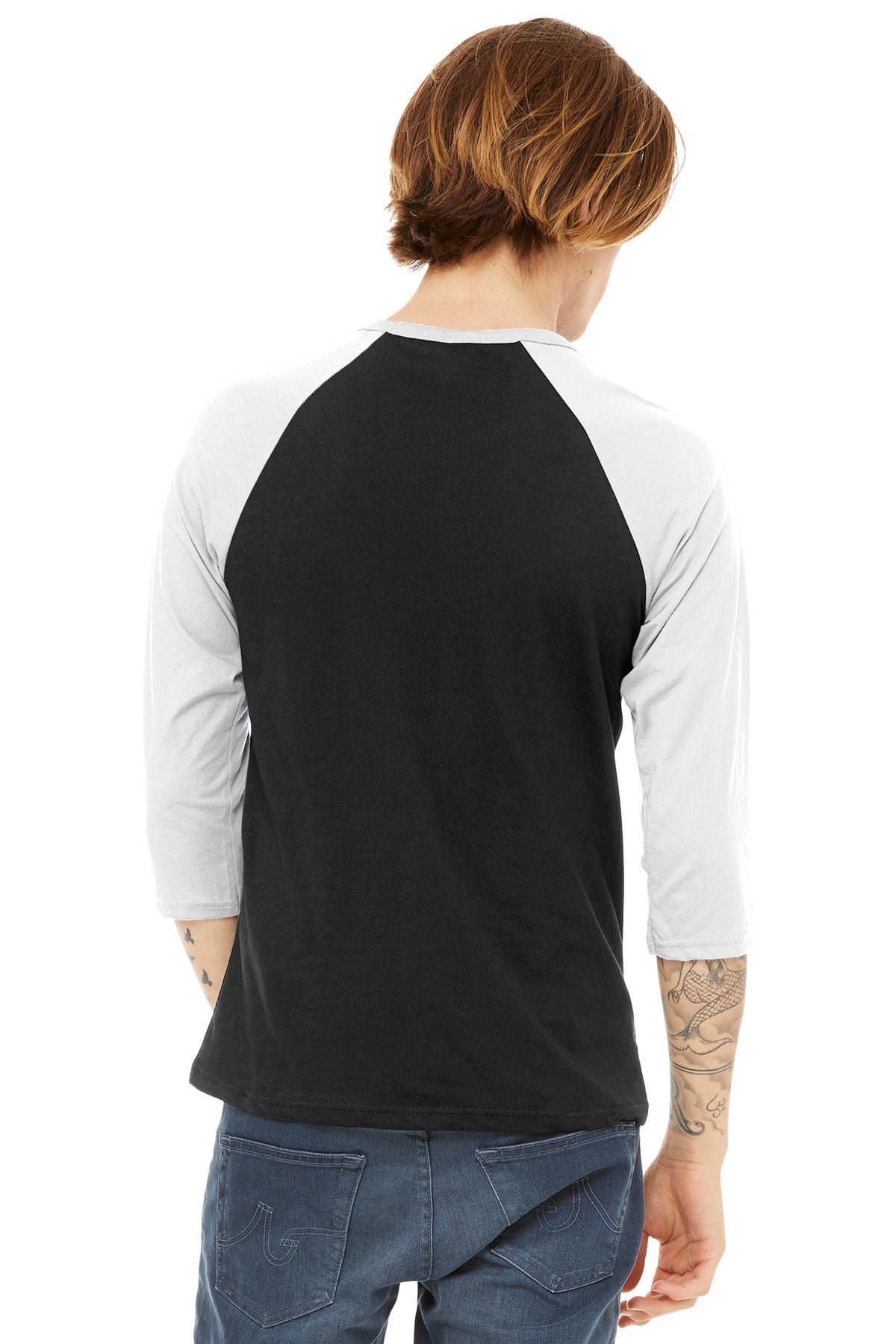 BELLA+CANVAS Men's 3/4-Sleeve Baseball Tee. BC3200 Mens Apparel Shirts & Tops