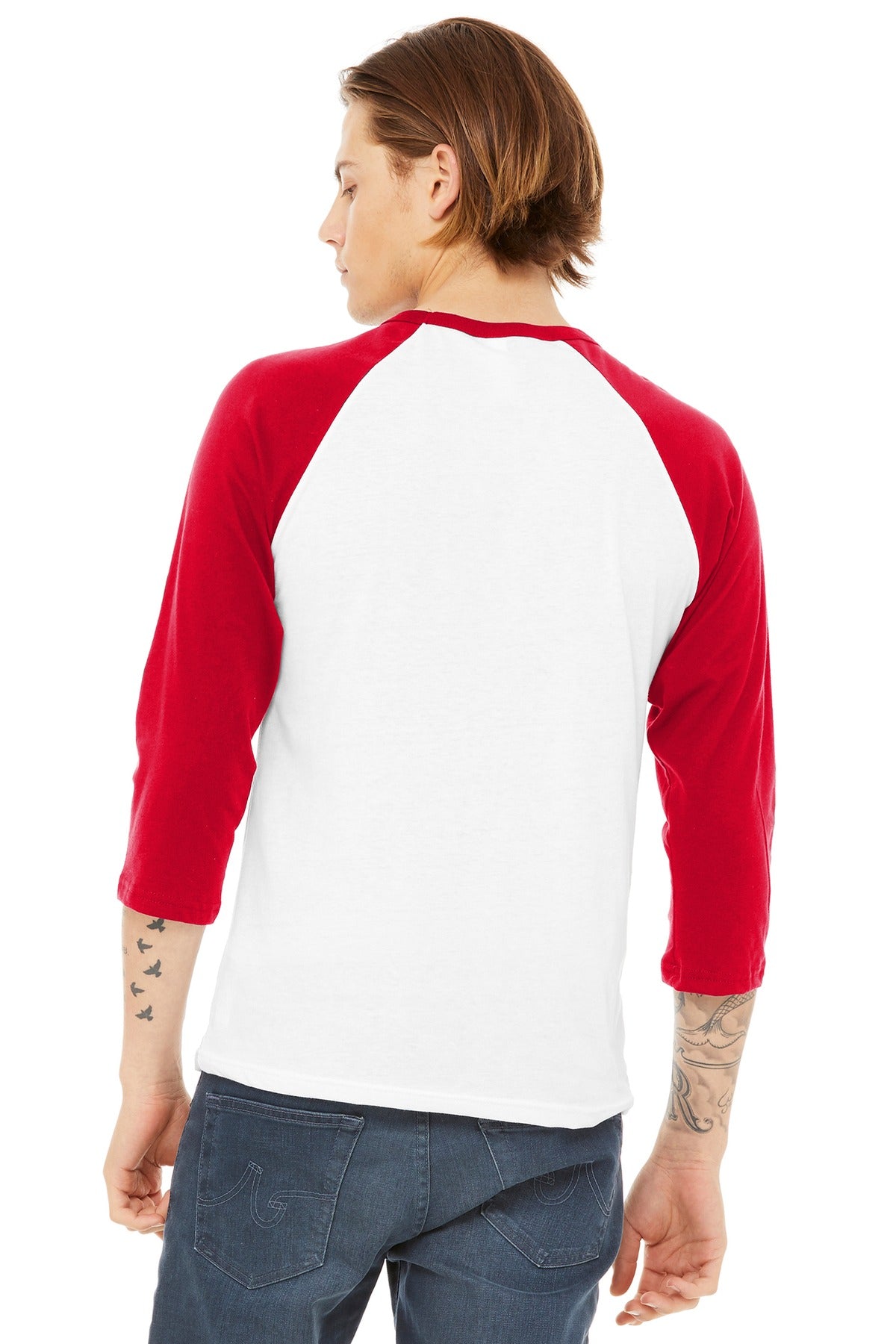 BELLA+CANVAS Men's 3/4-Sleeve Baseball Tee. BC3200 Mens Apparel Shirts & Tops