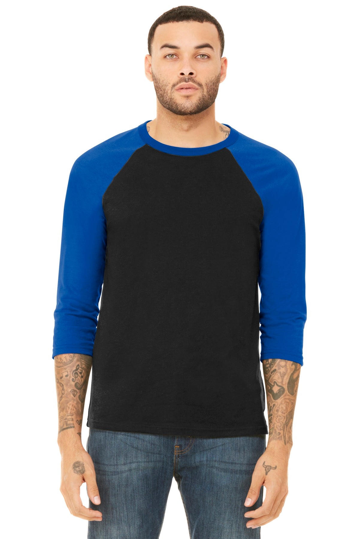 BELLA+CANVAS Men's 3/4-Sleeve Baseball Tee. BC3200 Mens Apparel Shirts & Tops