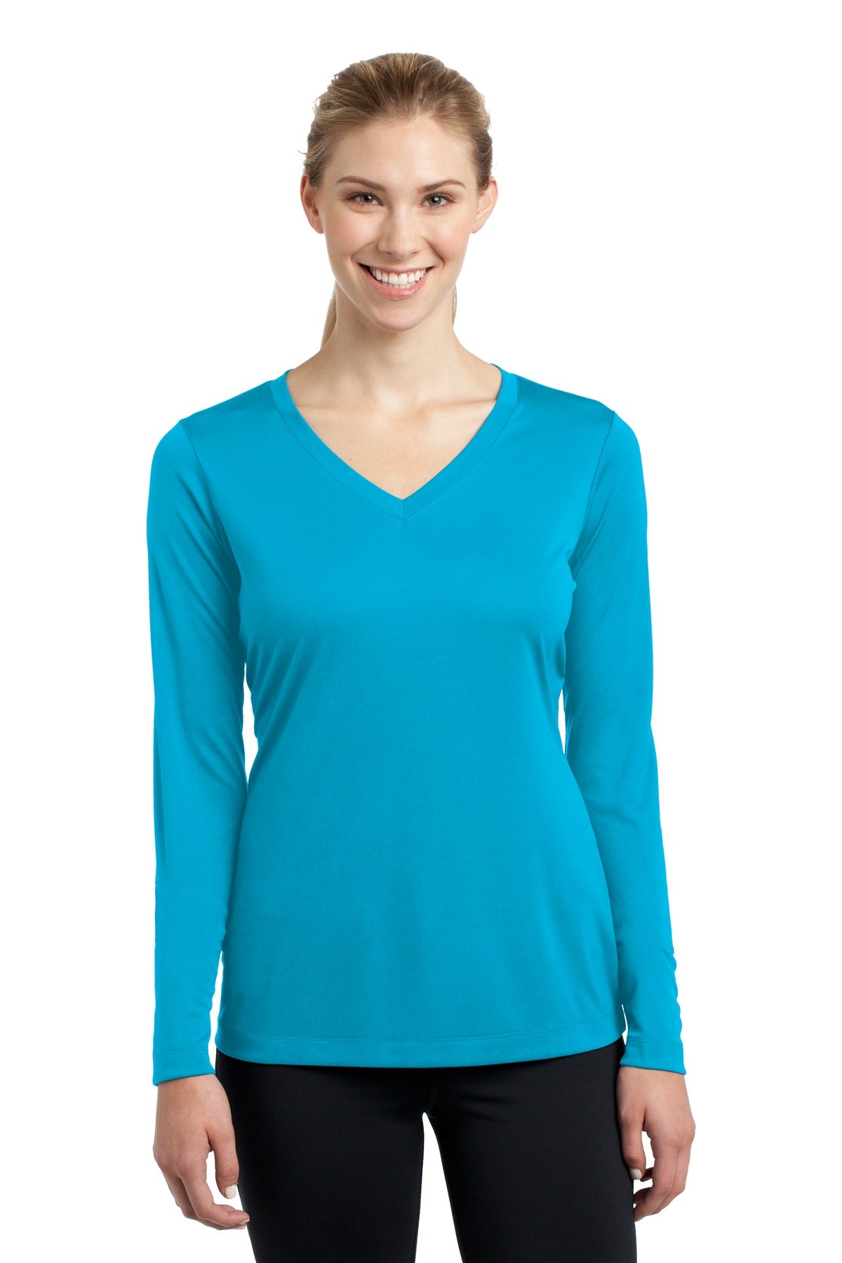 Sport-Tek Ladies Long Sleeve PosiCharge Competitor V-Neck Tee. LST353LS 1of2