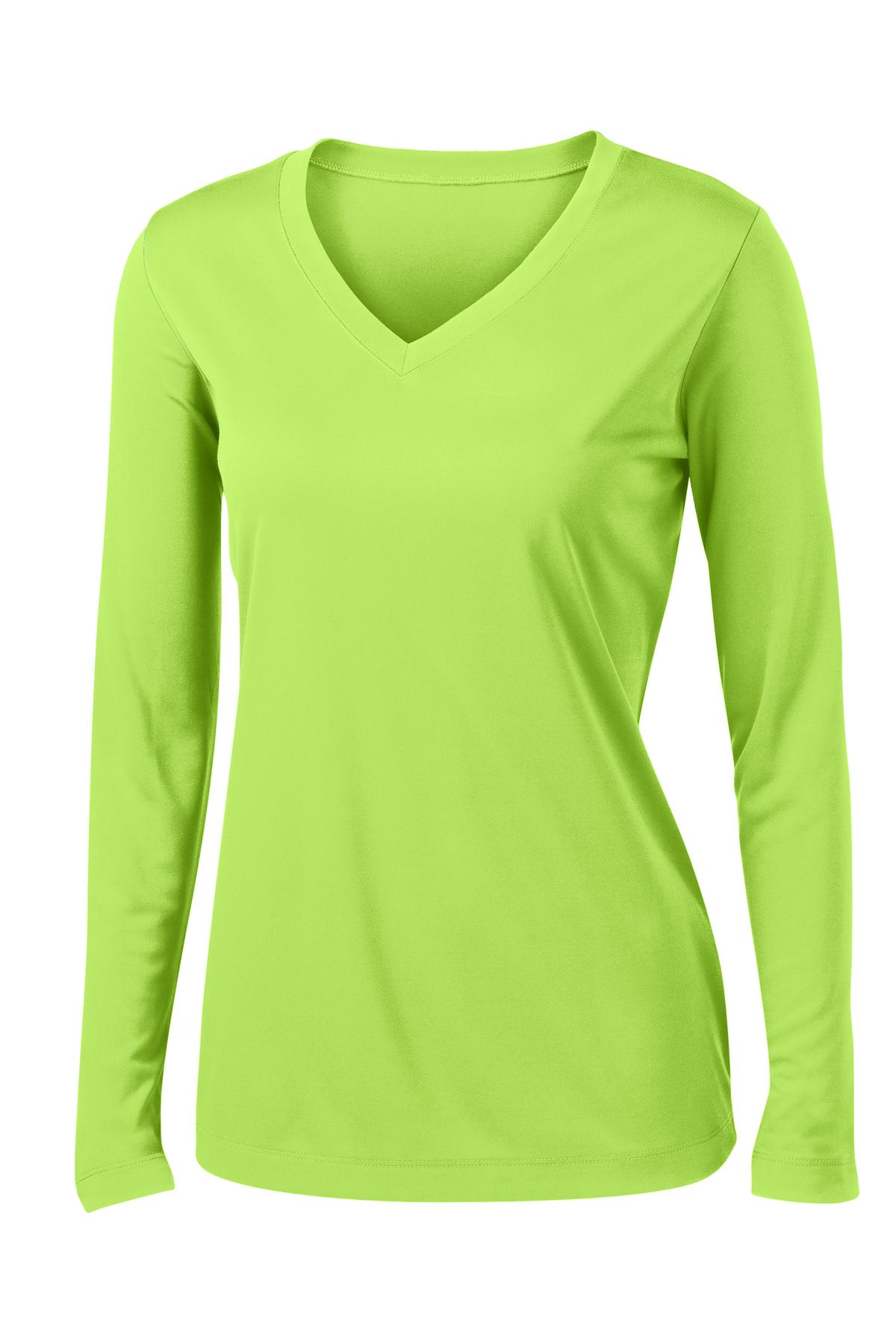 Sport-Tek Women's Long Sleeve PosiCharge Competitor V-Neck Tee LST353LS Womens Apparel Shirts & Tops