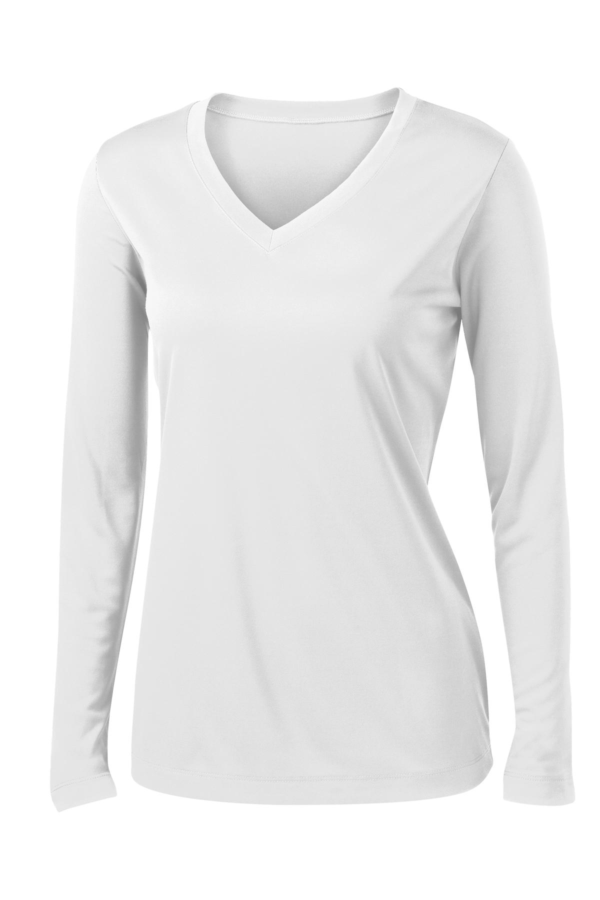 Sport-Tek Women's Long Sleeve PosiCharge Competitor V-Neck Tee LST353LS Womens Apparel Shirts & Tops
