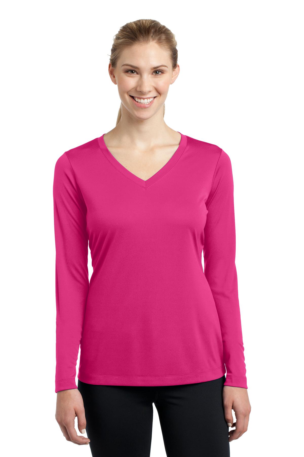 Sport-Tek Women's Long Sleeve PosiCharge Competitor V-Neck Tee LST353LS Womens Apparel Shirts & Tops
