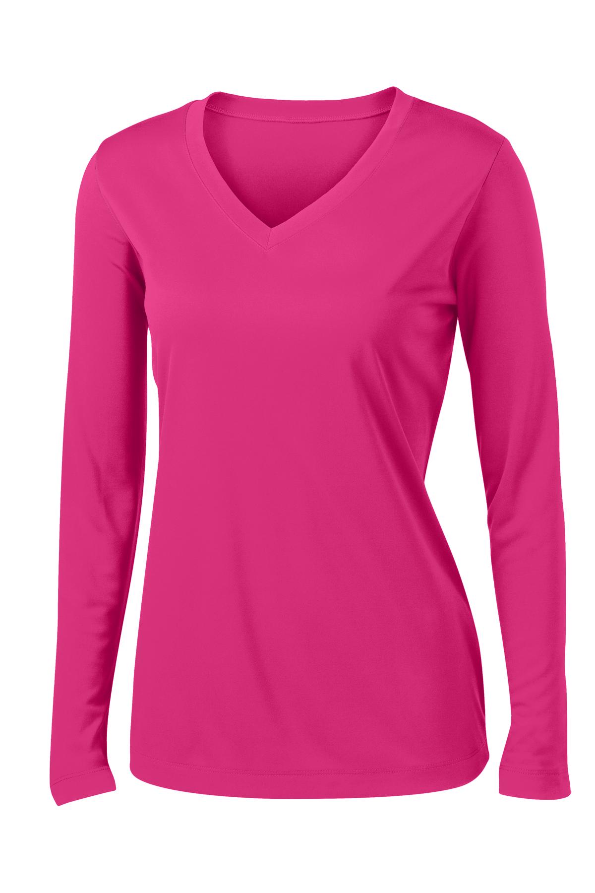 Sport-Tek Women's Long Sleeve PosiCharge Competitor V-Neck Tee LST353LS Womens Apparel Shirts & Tops