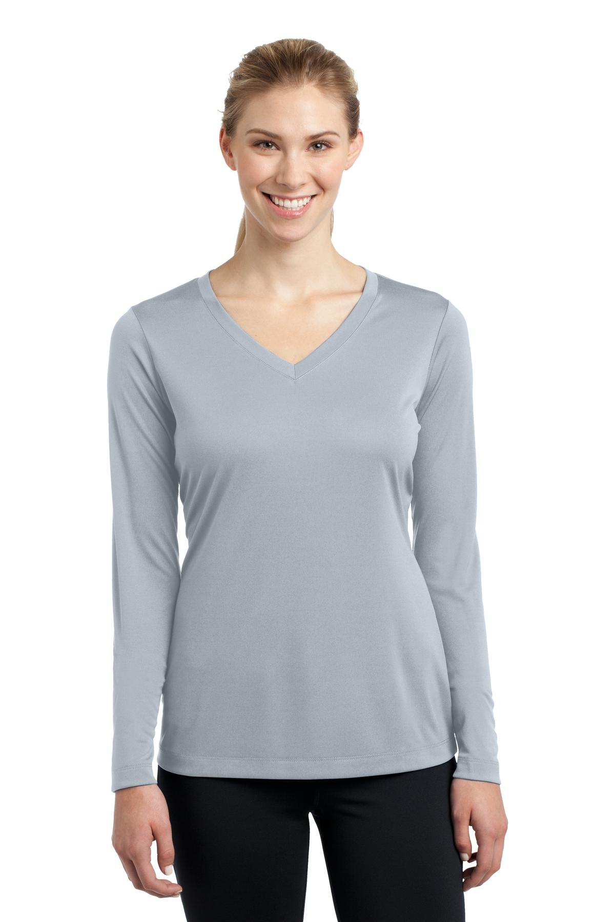 Sport-Tek Women's Long Sleeve PosiCharge Competitor V-Neck Tee LST353LS Womens Apparel Shirts & Tops
