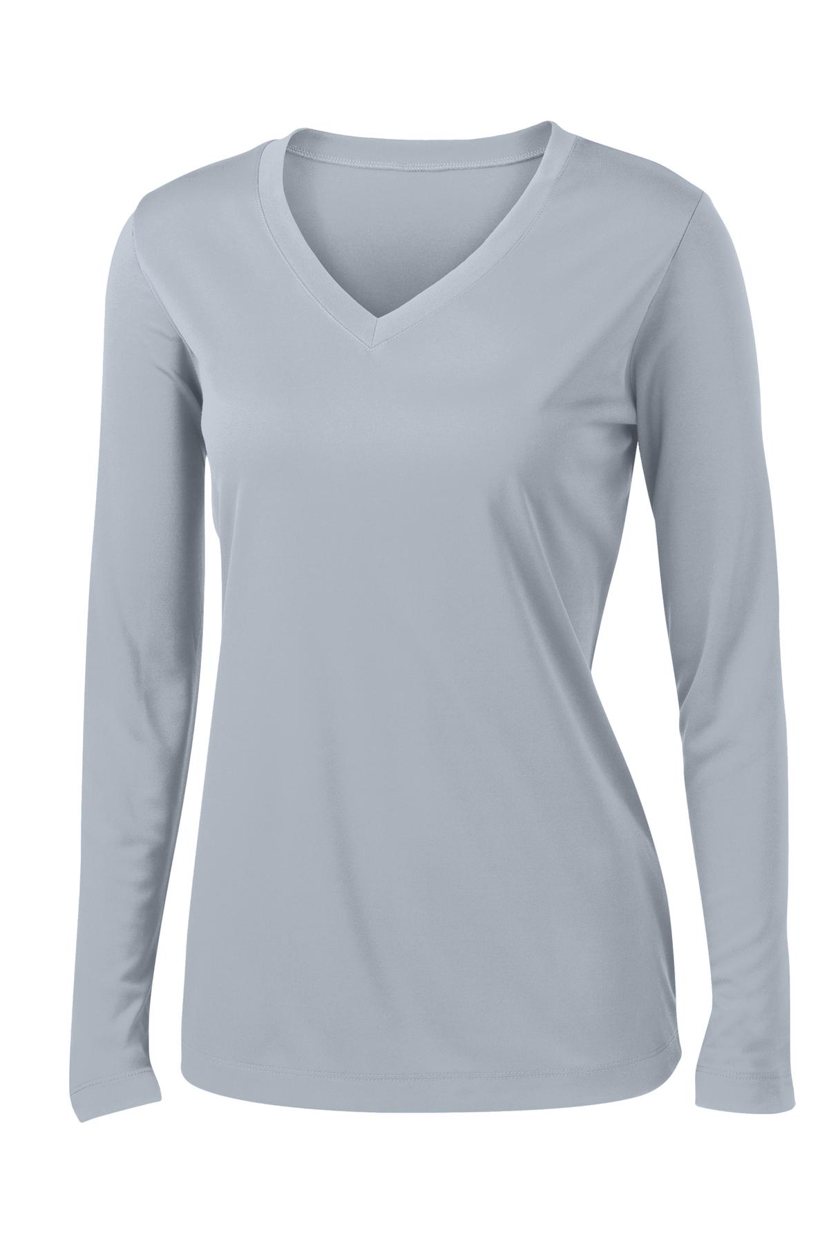 Sport-Tek Women's Long Sleeve PosiCharge Competitor V-Neck Tee LST353LS Womens Apparel Shirts & Tops