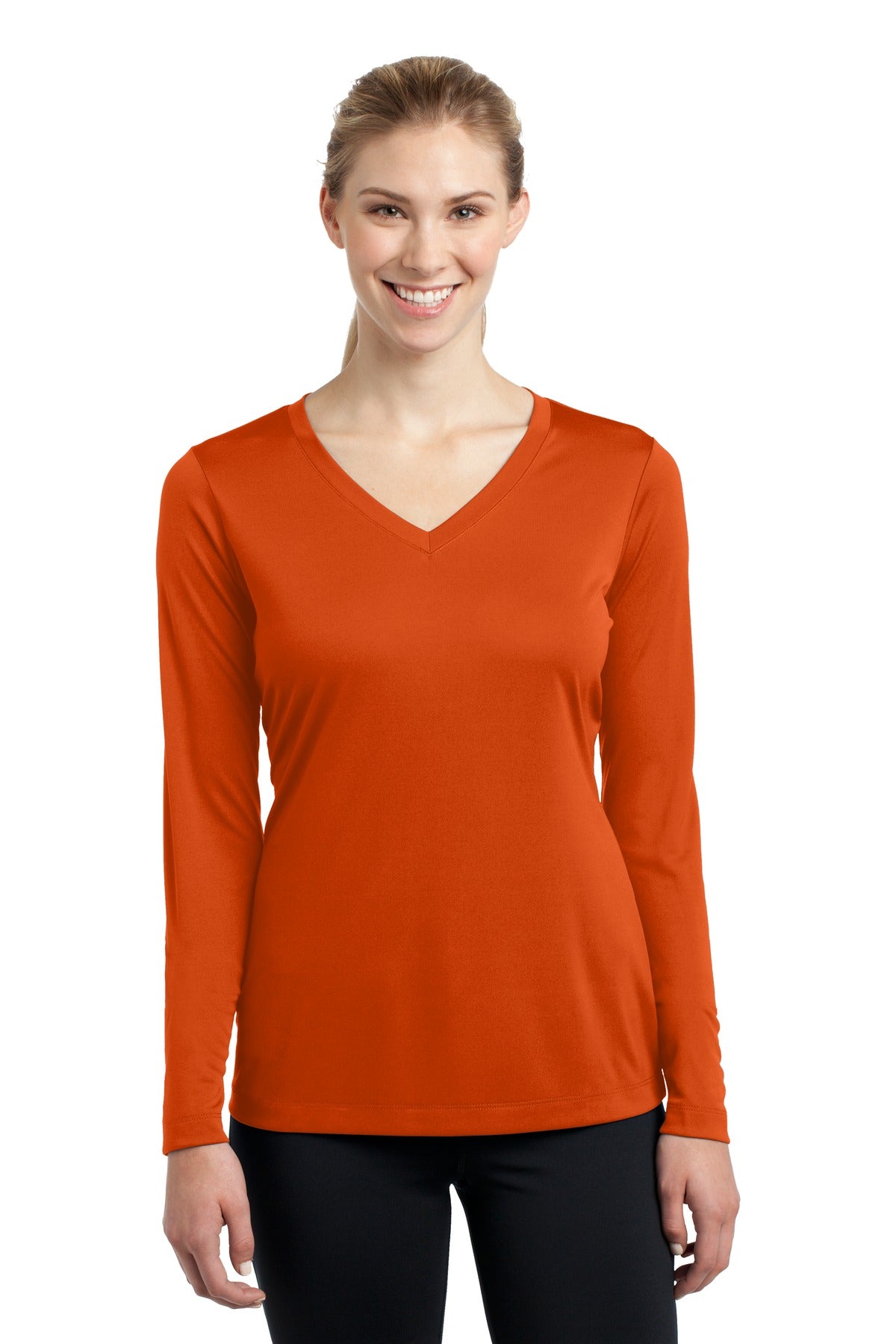 Sport-Tek Ladies Long Sleeve PosiCharge Competitor V-Neck Tee. LST353LS 1of2