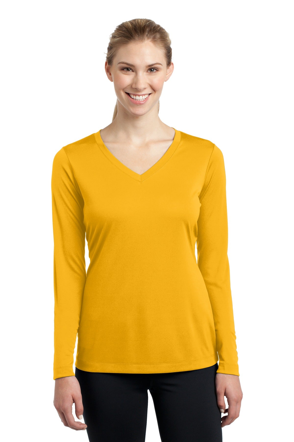 Sport-Tek Ladies Long Sleeve PosiCharge Competitor V-Neck Tee. LST353LS 1of2