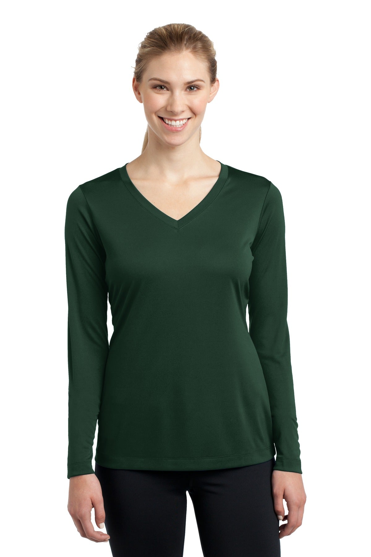 Sport-Tek Ladies Long Sleeve PosiCharge Competitor V-Neck Tee. LST353LS 1of2