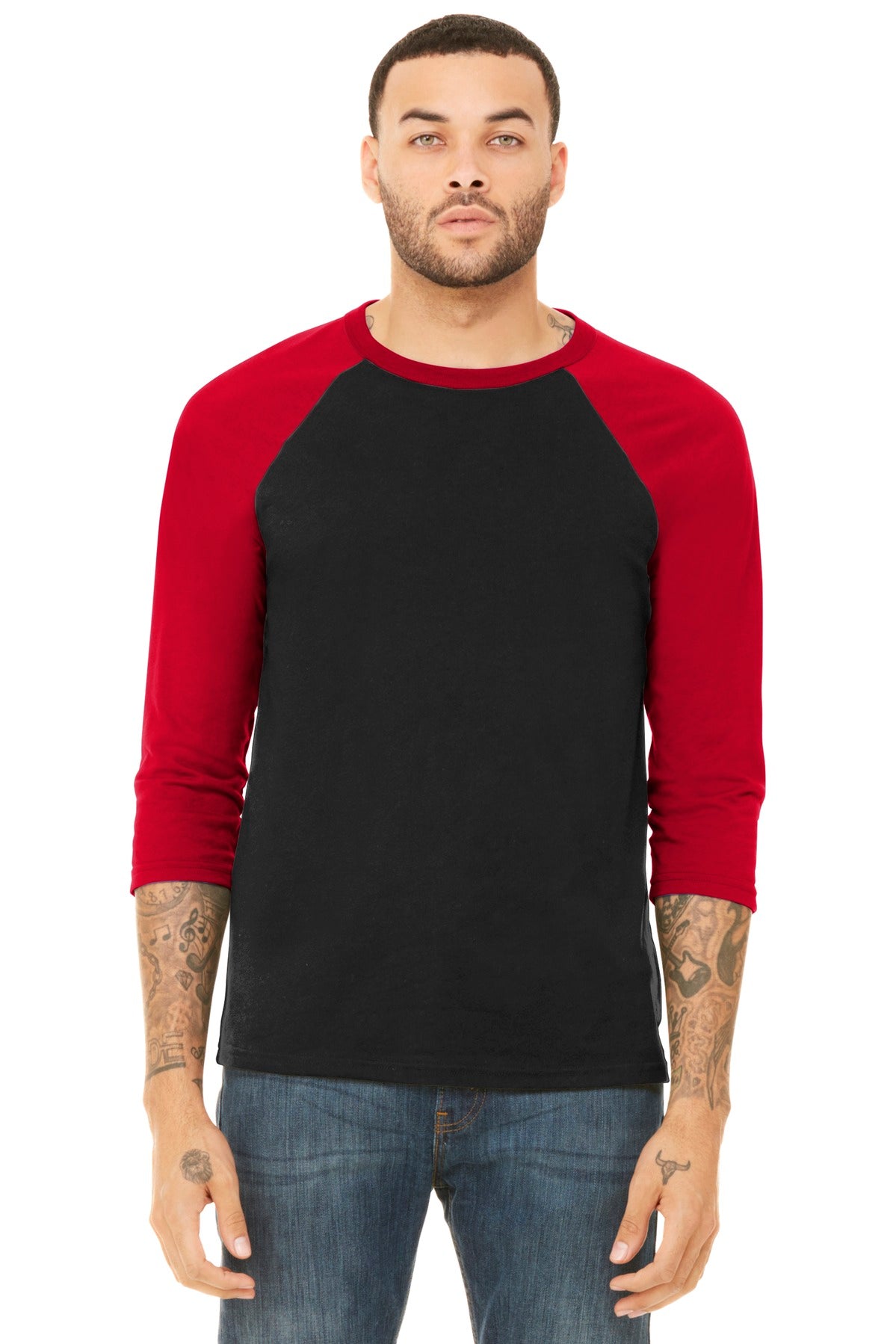 BELLA+CANVAS Men's 3/4-Sleeve Baseball Tee. BC3200 Mens Apparel Shirts & Tops