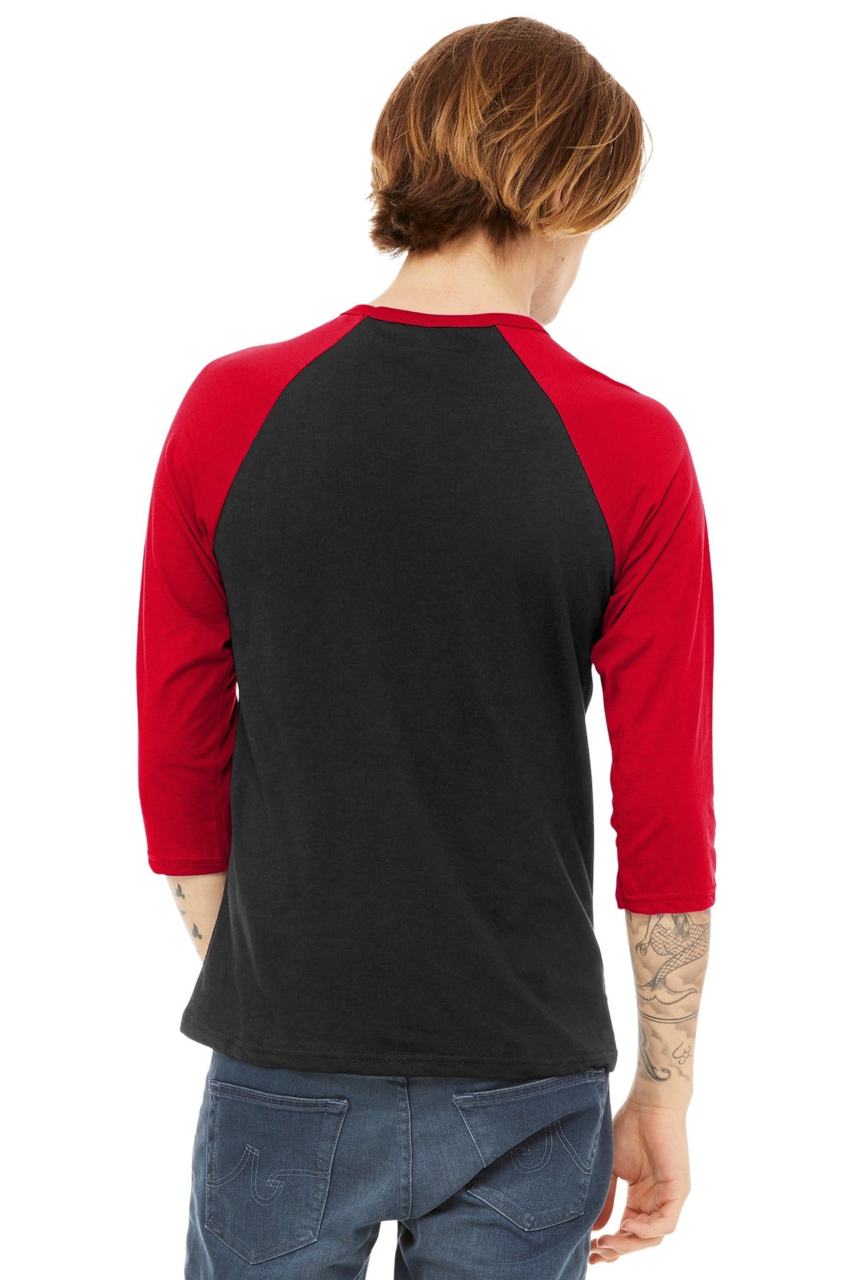 BELLA+CANVAS Men's 3/4-Sleeve Baseball Tee. BC3200 Mens Apparel Shirts & Tops