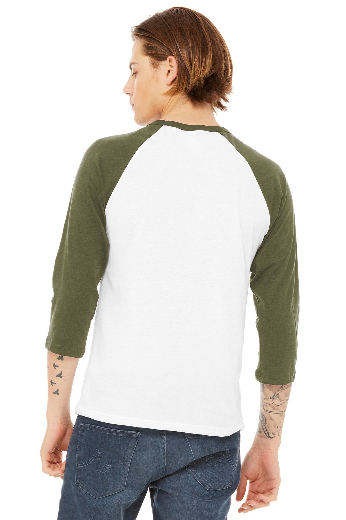 BELLA+CANVAS Men's 3/4-Sleeve Baseball Tee. BC3200 Mens Apparel Shirts & Tops